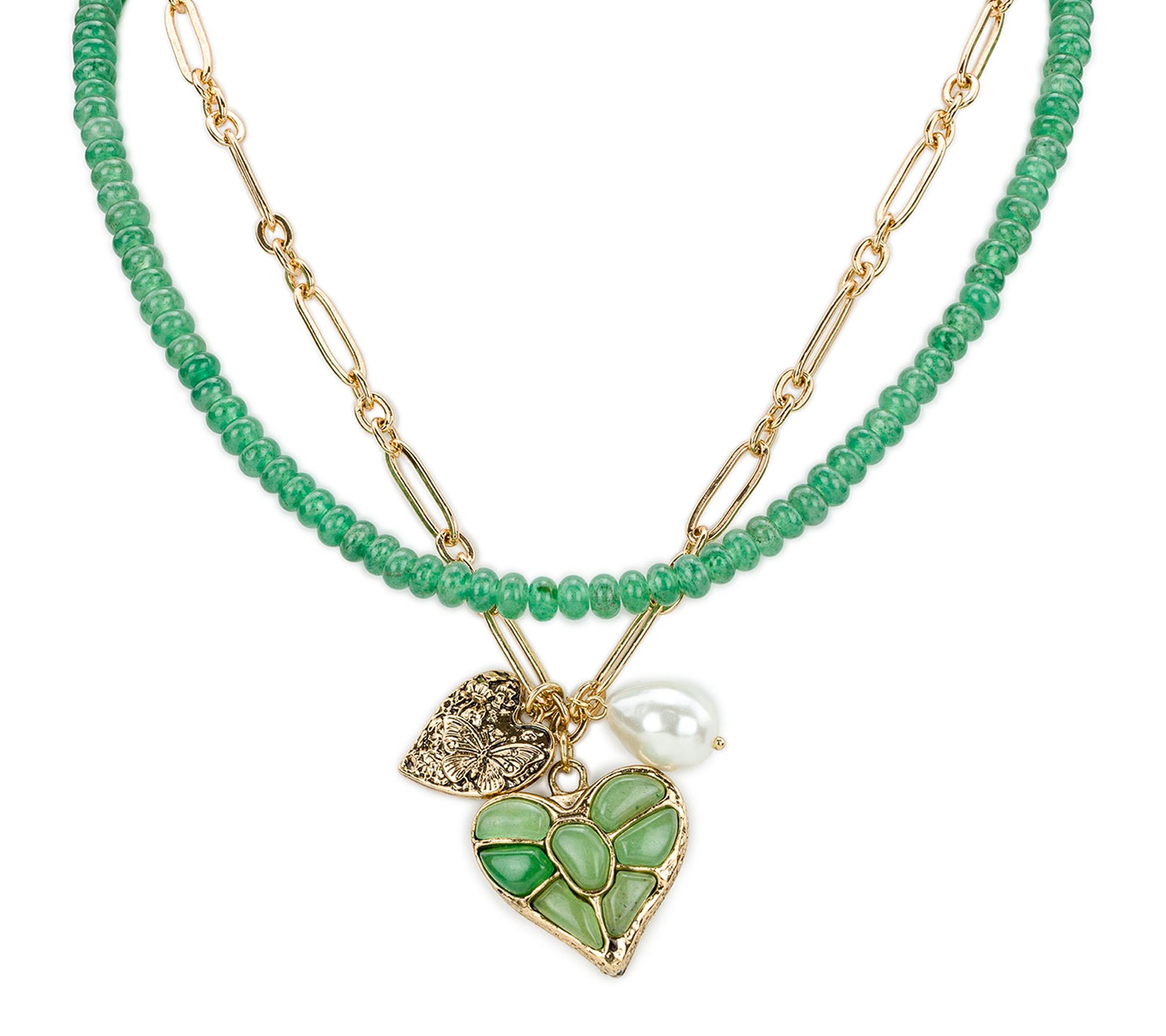 Patricia Nash Multistrand Heart Charm Necklace