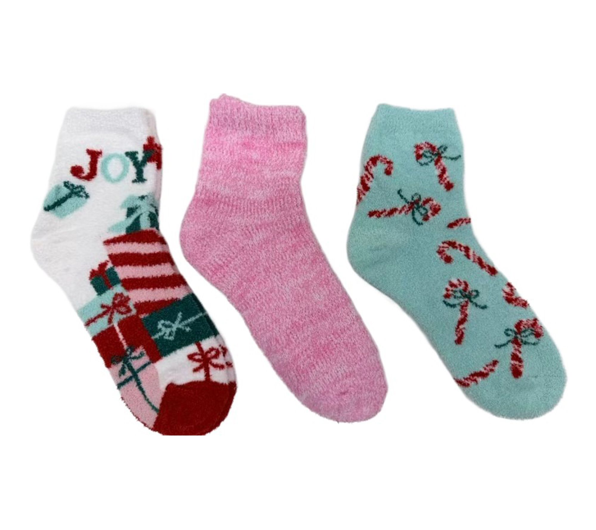 HALLMARK CHRISTMAS LADIES 3PK COZY CREW SOCKS