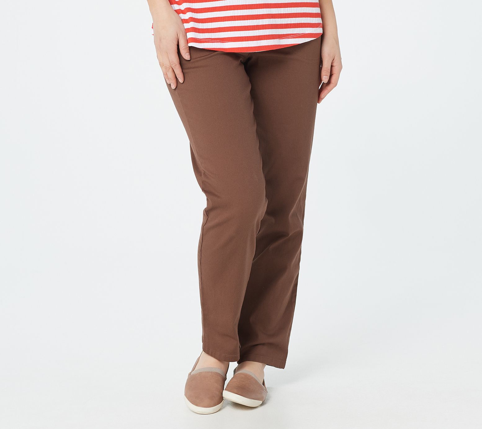 Denim & Co. Original Waist Stretch Petite Side Pocket Pants - Core