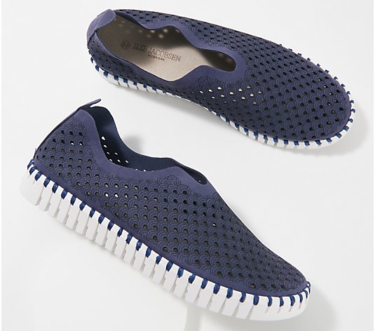 Ilse Jacobsen Perforated Slip-On Shoes -Tulip