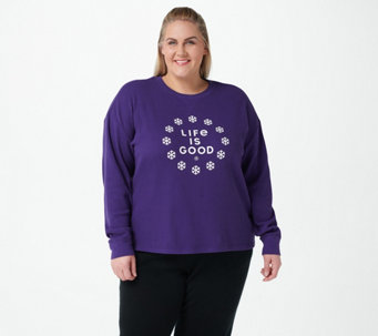 Life is Good Winter Theme Thermal Long Sleeve Top - A383948