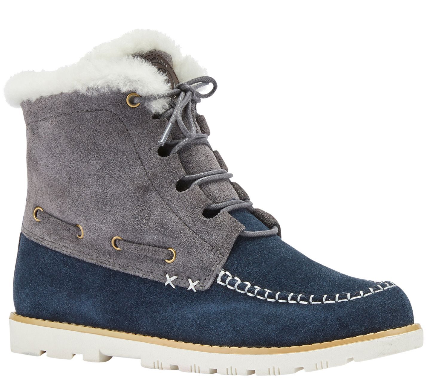 Lamo Suede and Sheepskin Boots - Meru - QVC.com