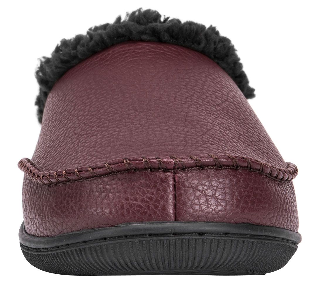 muk luks men's leather berber fleece slippers