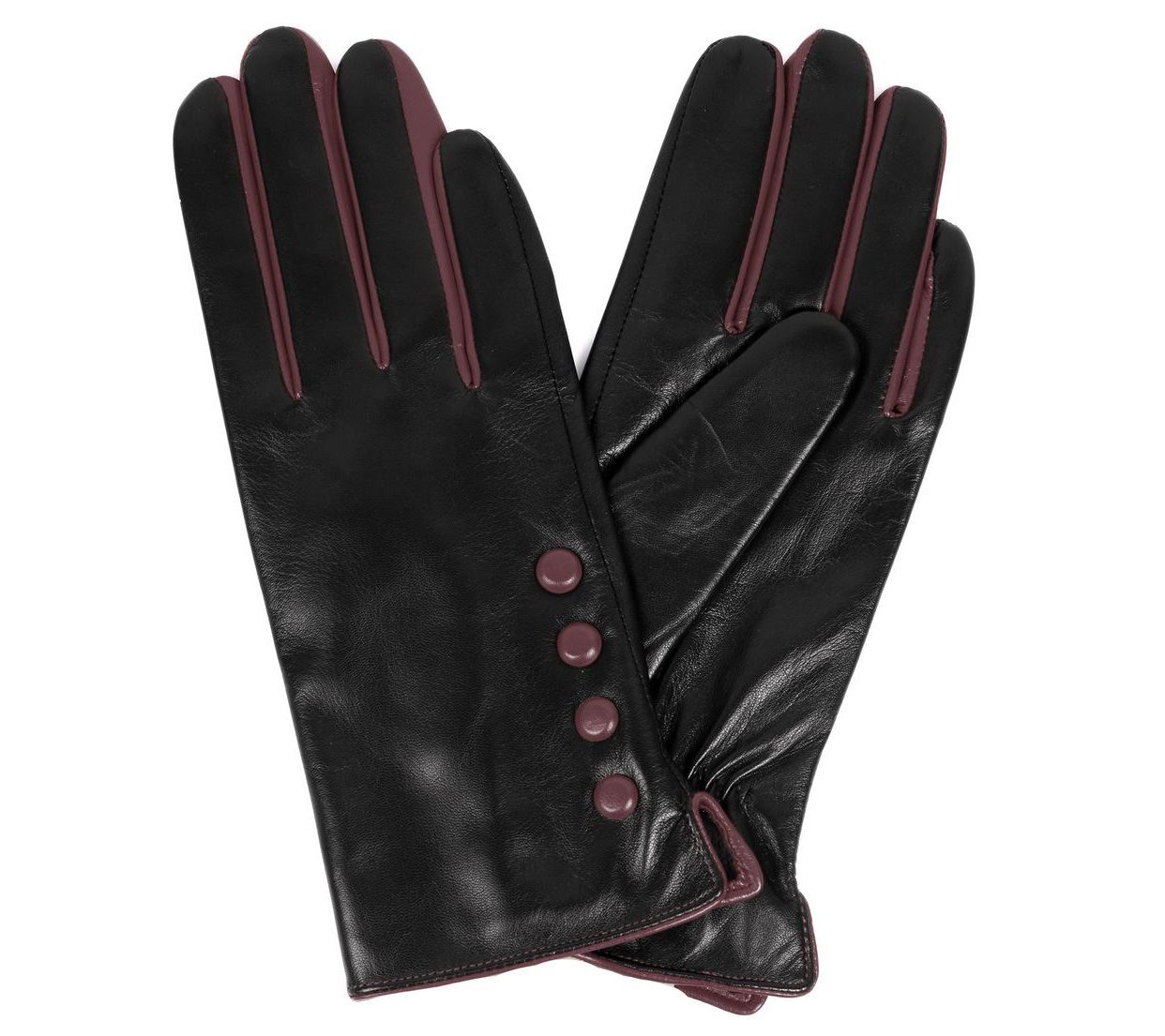 Karla Hanson Women's Leather Touch Screen Glovewith Buttons