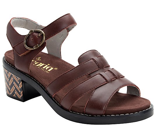 Alegria Adjustable Leather Block Heel Sandals -Tasia