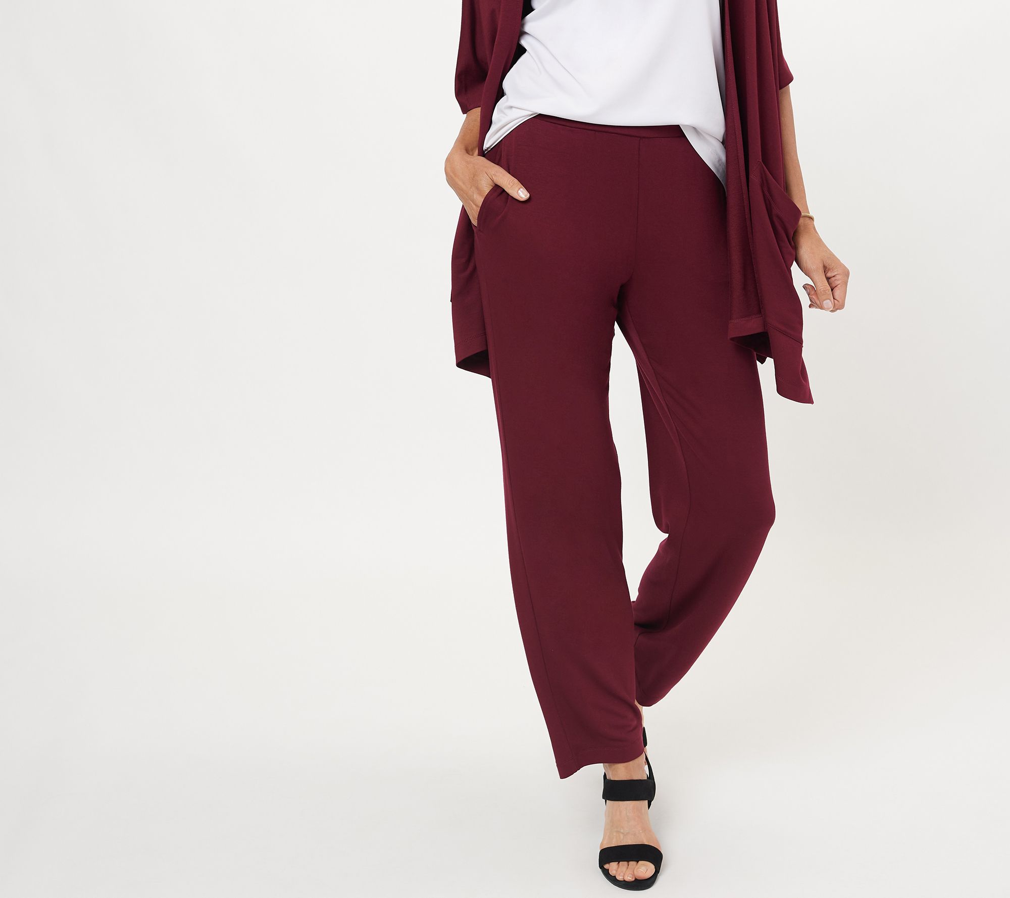 Susan Graver Petite Weekend Jersey Knit Pull-On Pants