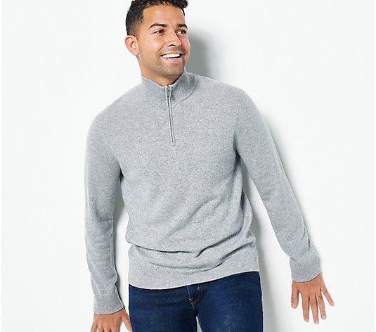 Soft by Naadam 100% Cashmere Men's Quarter Zip Pullover