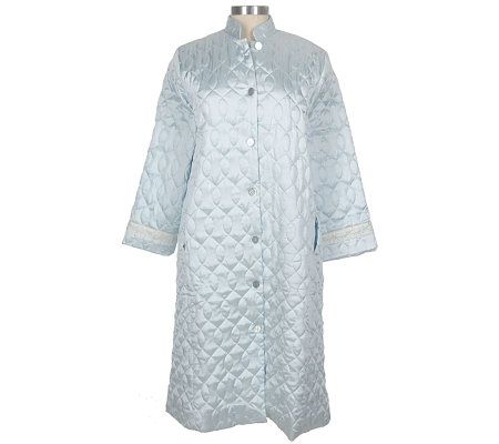 Carole Hochman Quilted Satin Long Sleeve Button Front Robe - Page 1 ...