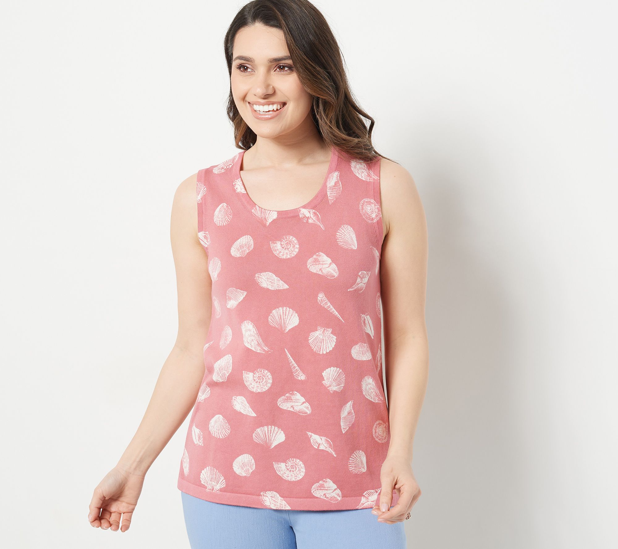 Isaac Mizrahi Live! Bridgehampton Printed Shell Sweater Tank
