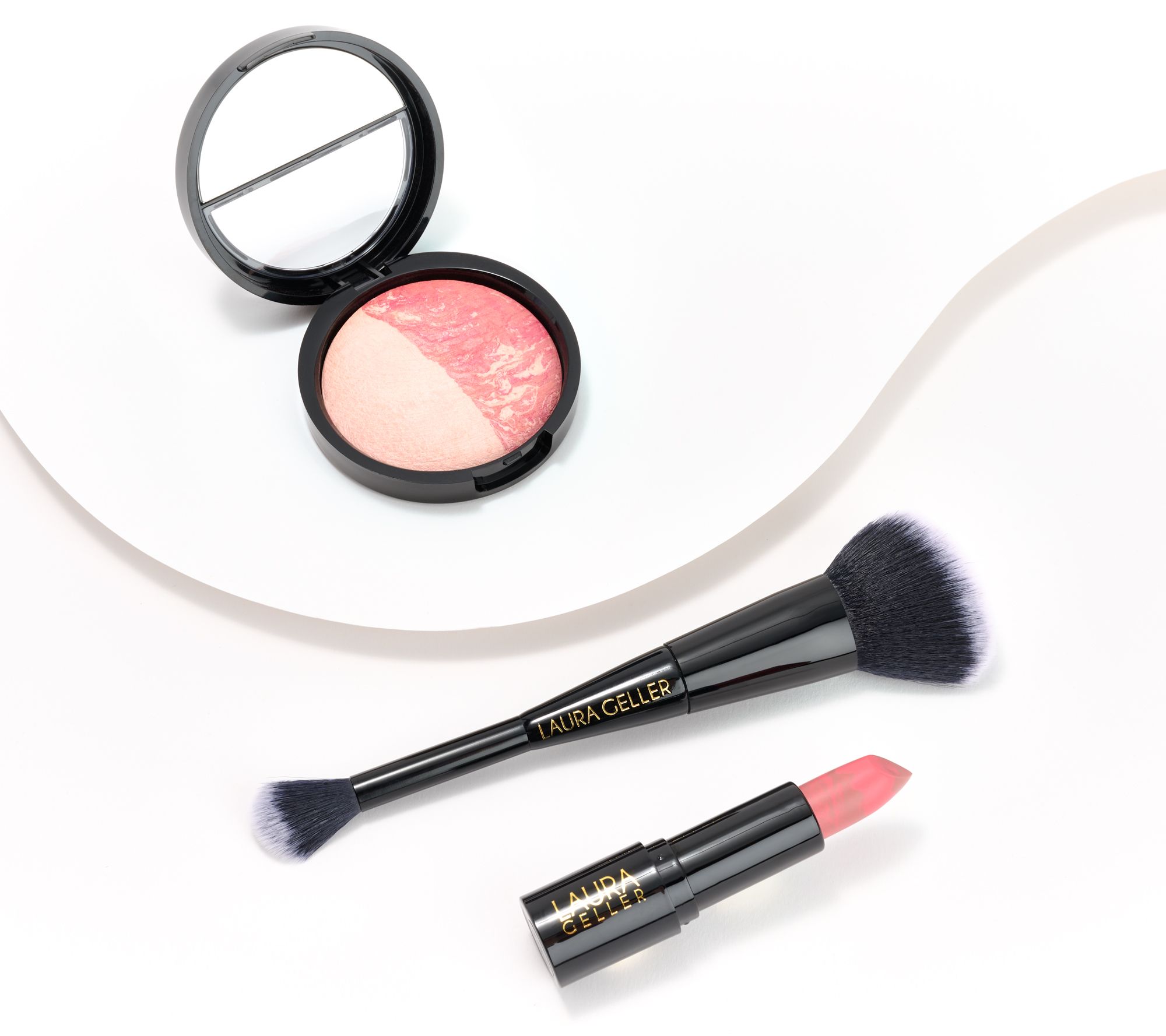 Laura Geller Blush,Highlight & Lip 3-Piece Collection with Brush