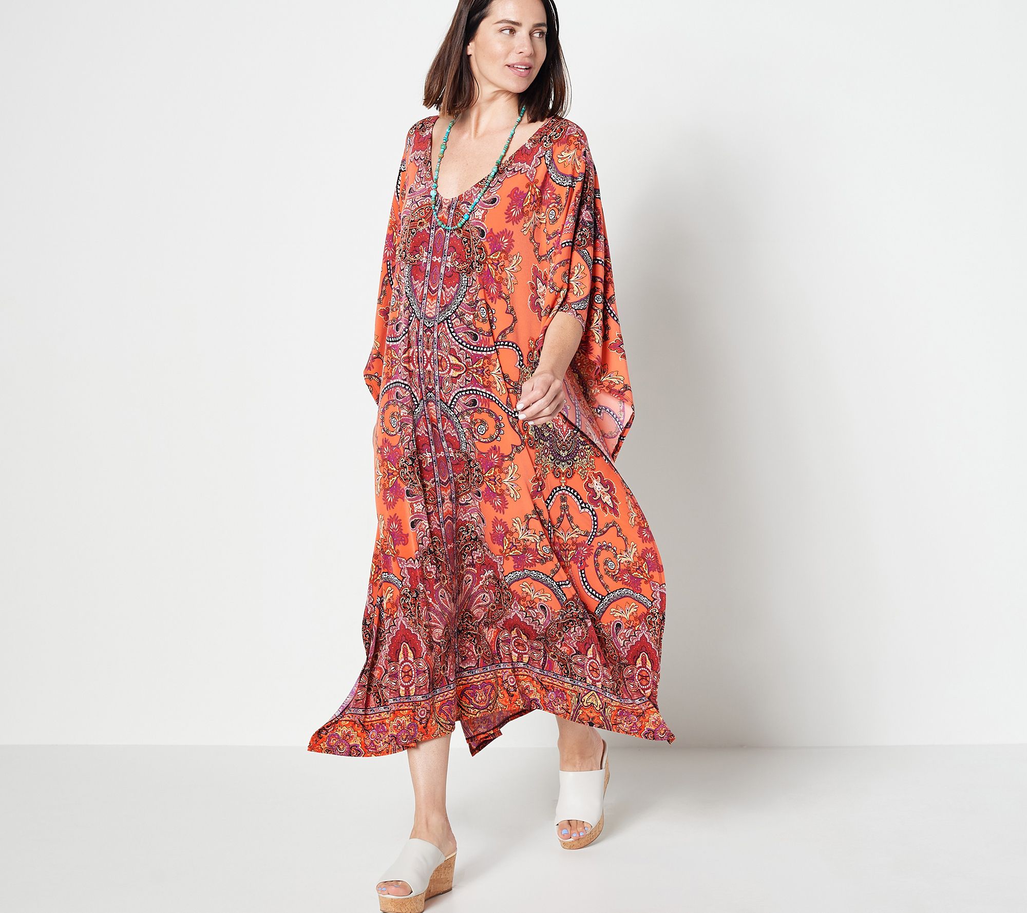 As Is Attitudes by Renee Regular Como Jersey Paisley Caftan 