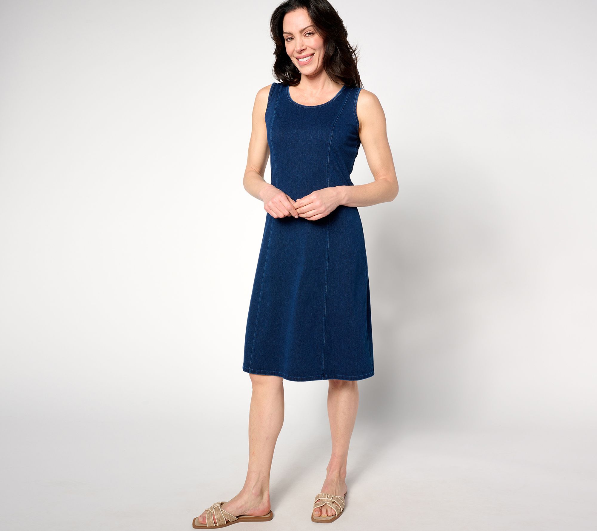 Denim & Co. Petite Comfy Knit Air Tank Dress