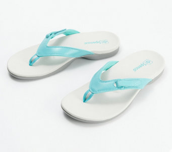 Spenco Orthotic Adjustable Leather Thong Sandals - Ava - A509448