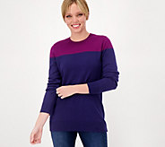 Girl With Curves Colorblock Fine Gauge Sweater - A523248