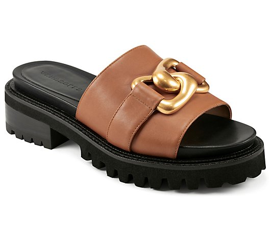 Aerosoles Tailored Leather Slide Sandals- Lima