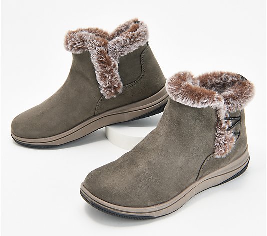 Clarks Cloudsteppers Faux Fur Slip-On Boots - Breeze Fur