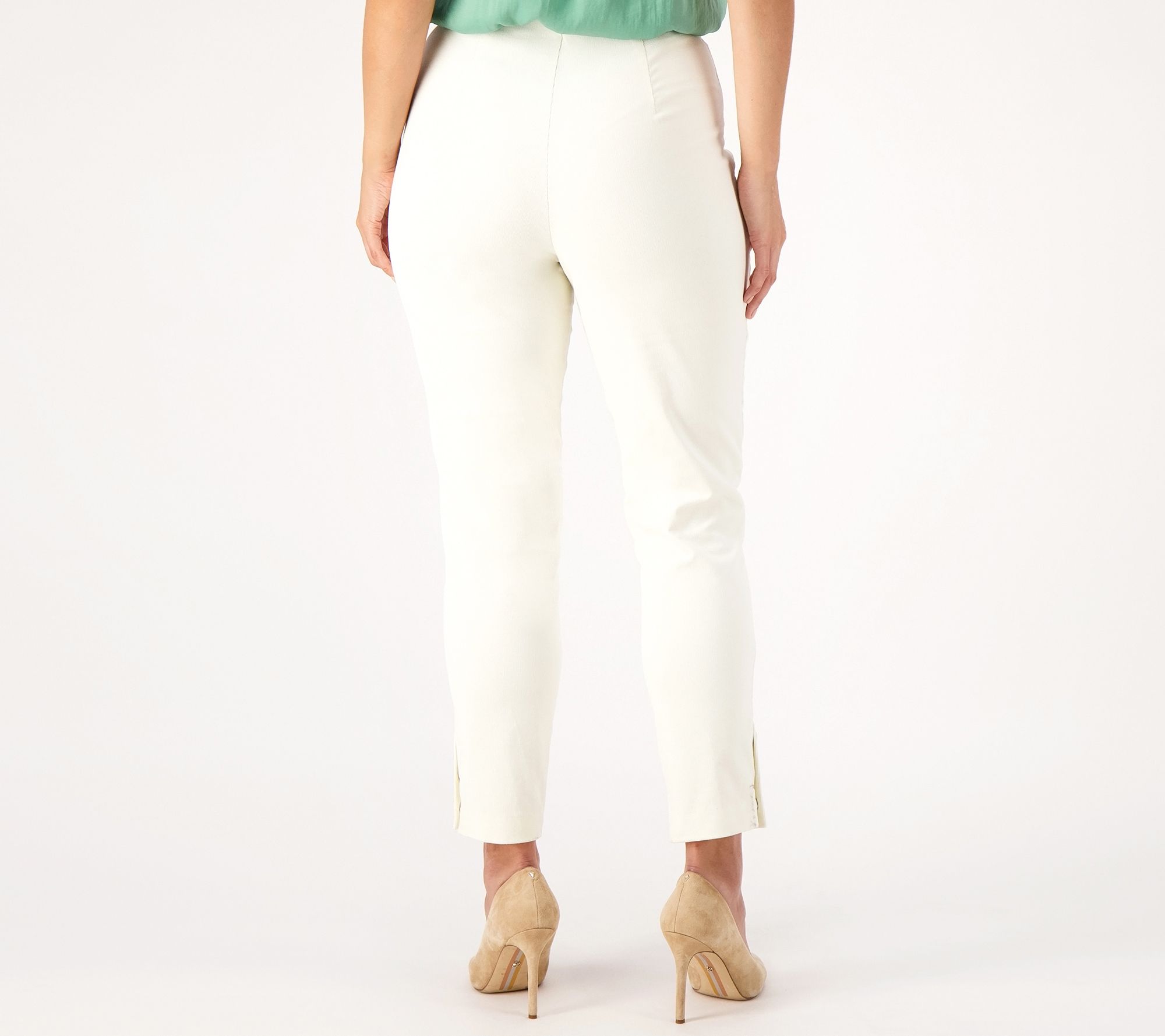 Joan Rivers Regular Straight Leg Corduroy Pant w/ Snap Detail - QVC.com