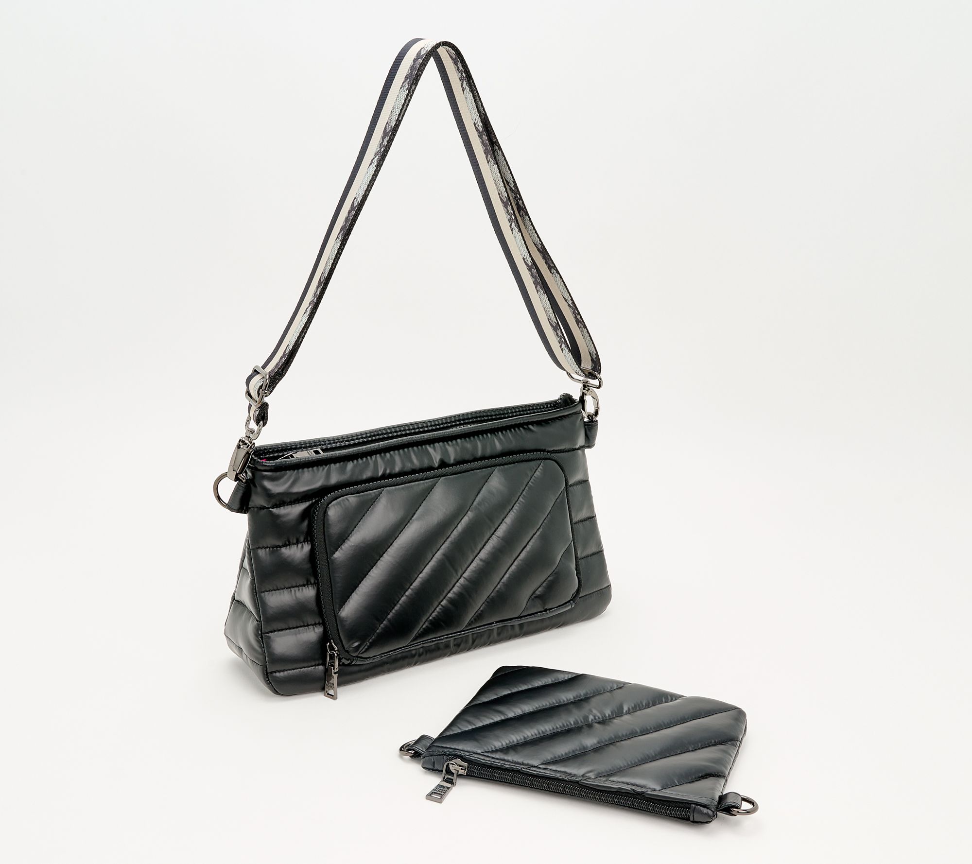 THINK ROYLN, Bags, Think Rolyn Black Quilted Crossbody Bag With  Detachable Strap