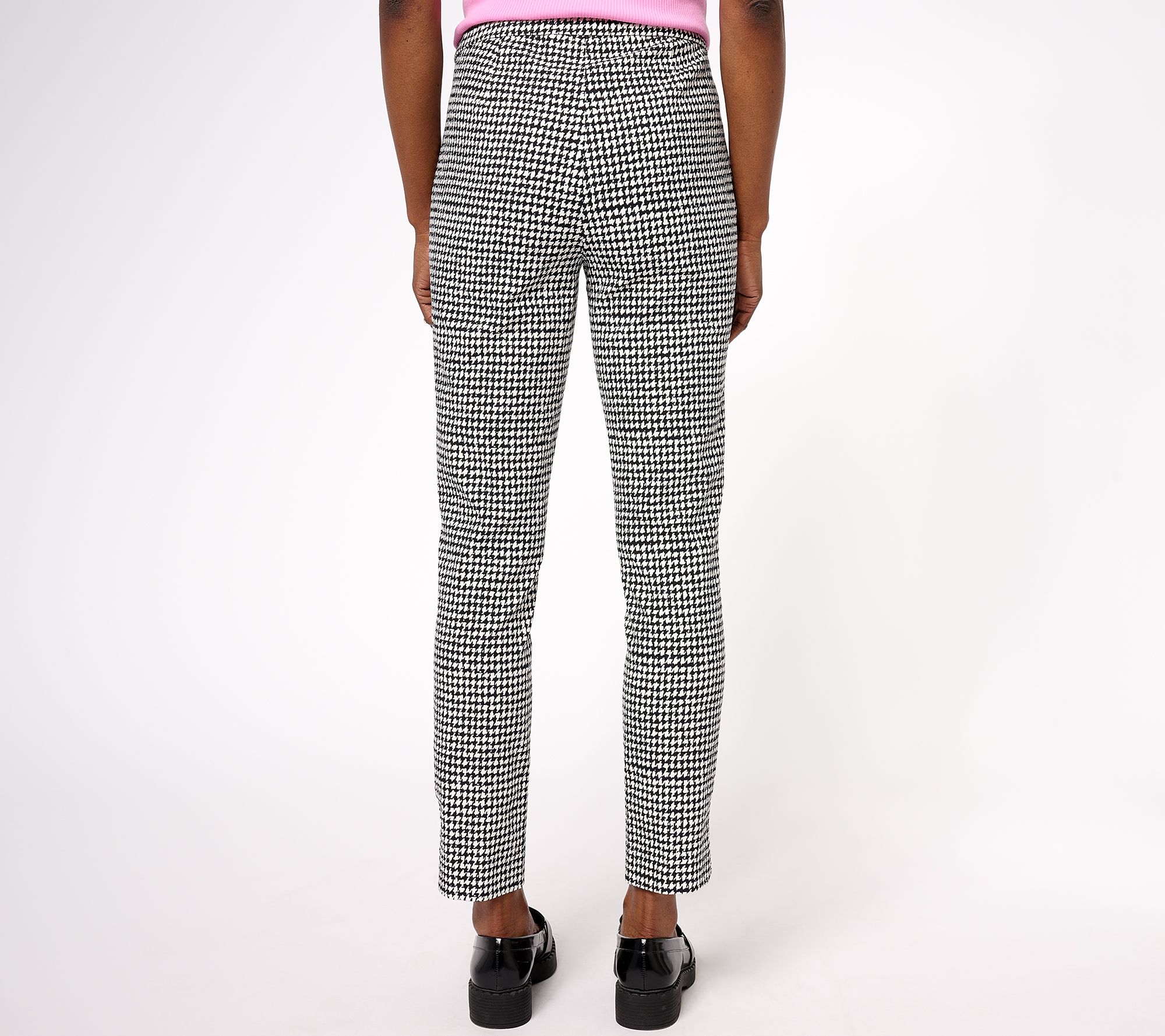 Susan Graver Regular Printed Textured Woven Ankle Pants - QVC.com