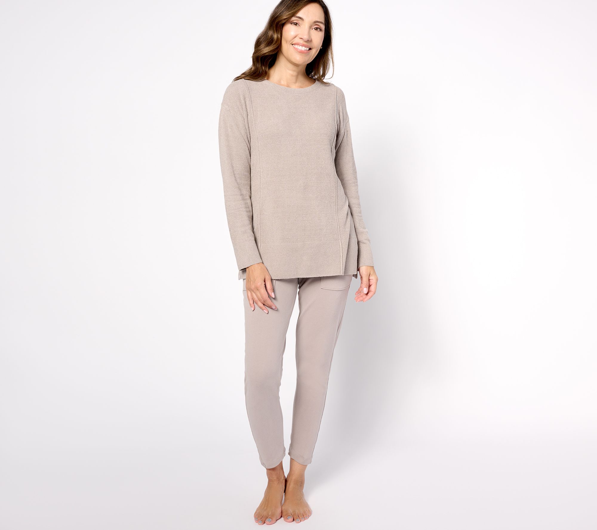 Barefoot Dreams CozyChic Ultra Lite Raised Seam Tunic - QVC.com