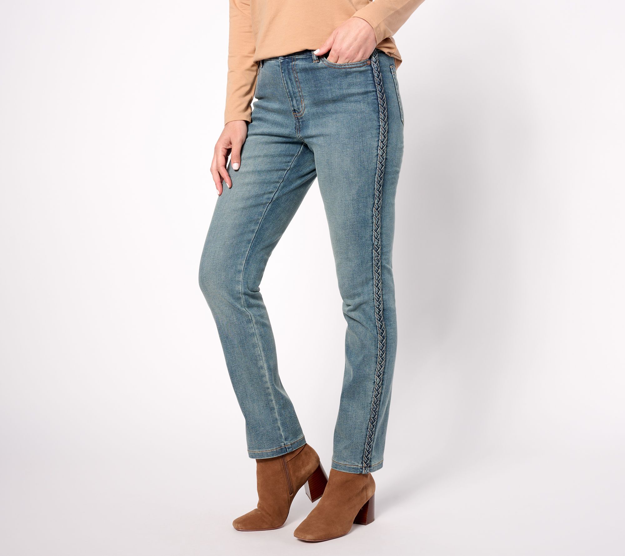 Denim & Co. Signature Perfect Flex Pull-On Jeans on QVC 
