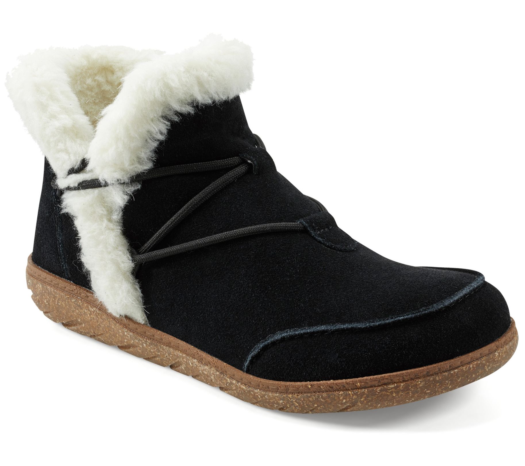 Earth Leather Faux-Fur Ankle Boot Fleet