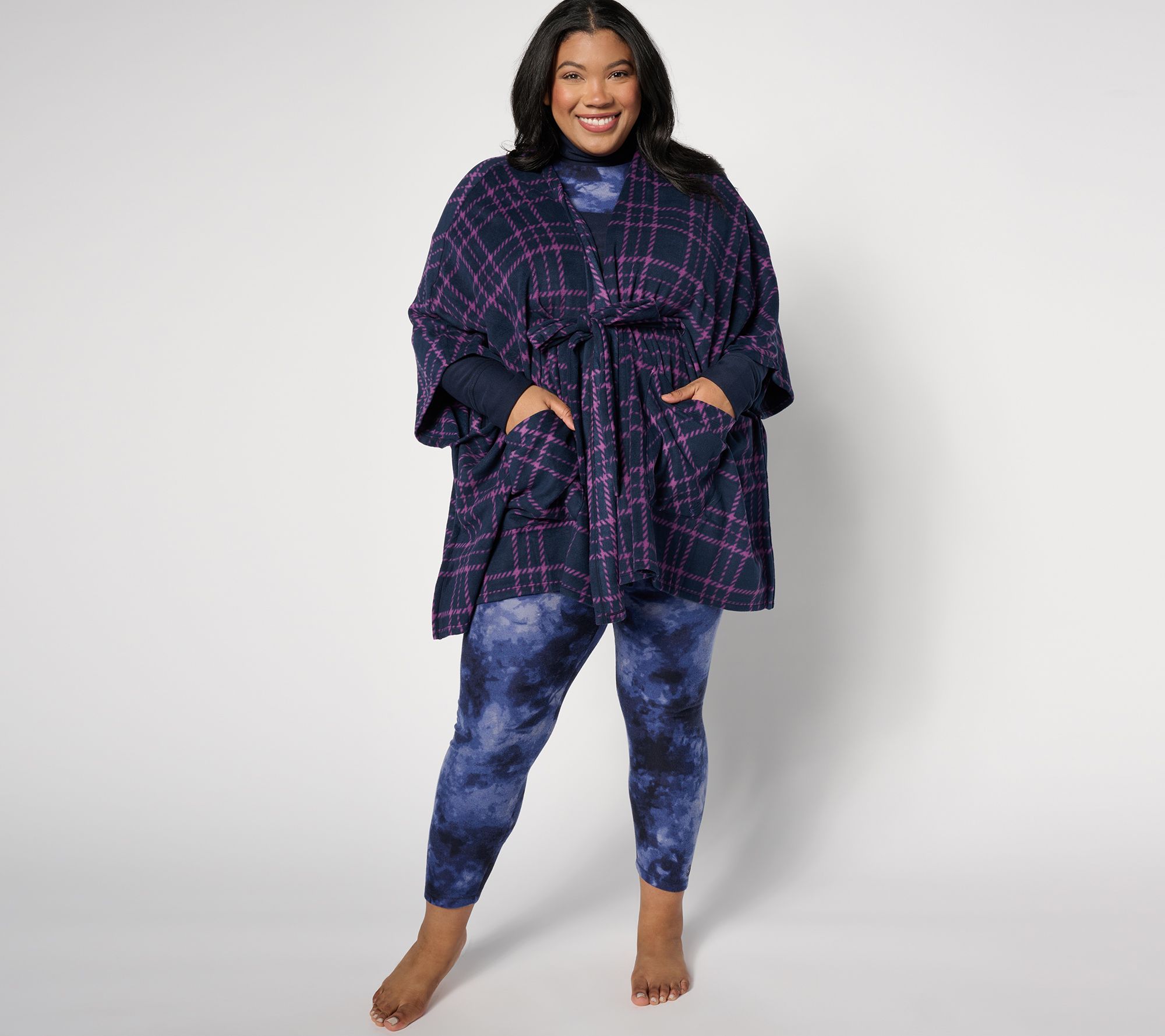 Cuddl Duds Fleece with Stretch Belted Blanket Wrap - QVC.com