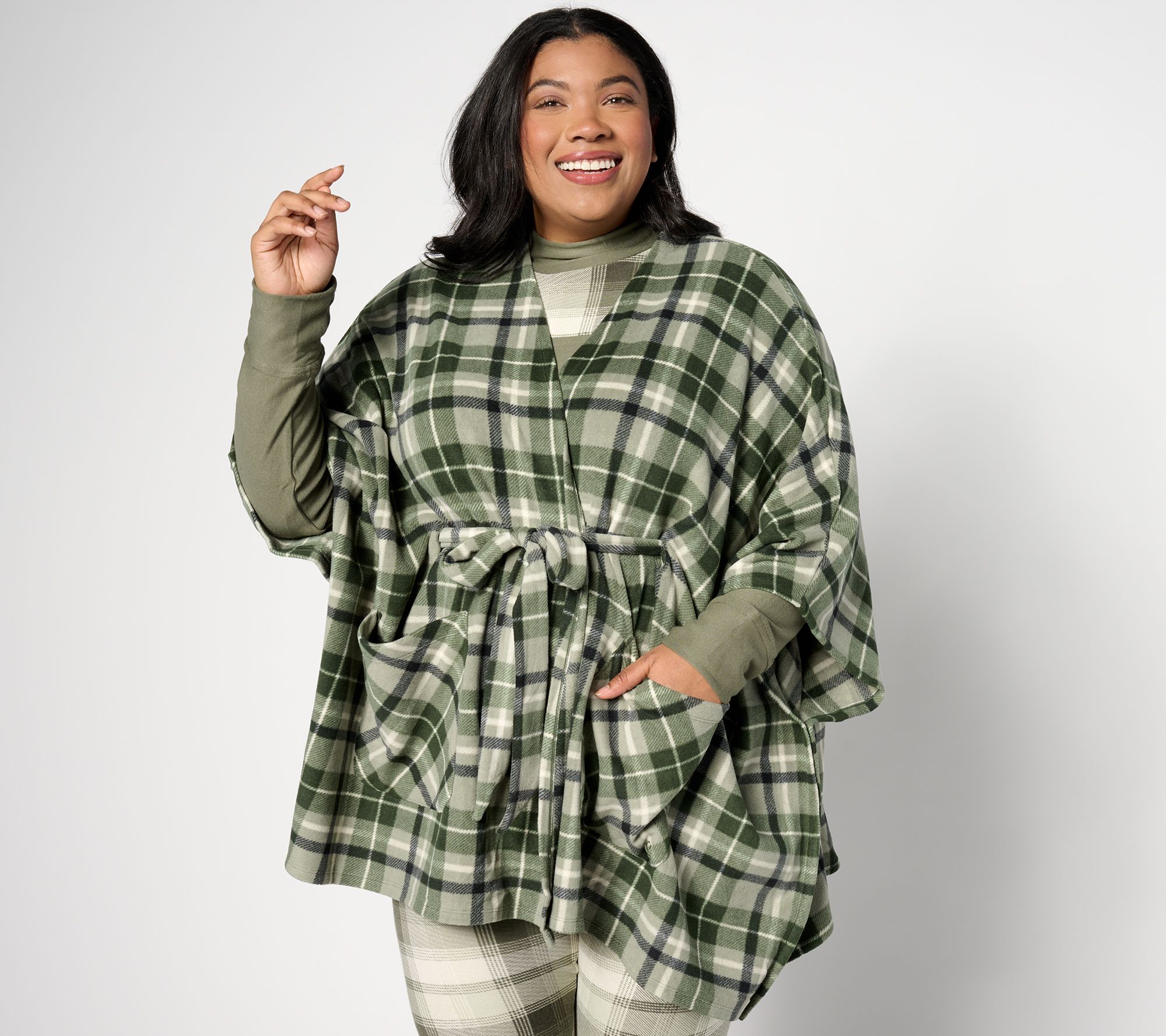 Women's Cuddl Duds Fleecewear with Stretch Long Sleeve Hooded Wrap Up  Cardigan, Size: Small-Medium, Grey - Yahoo Shopping