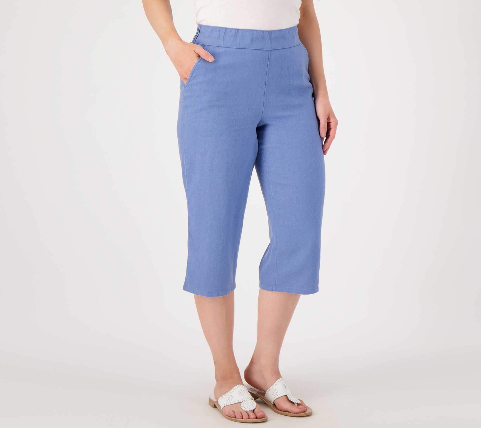 "As Is" Denim & Co. Naturals Wide Leg Skimmer