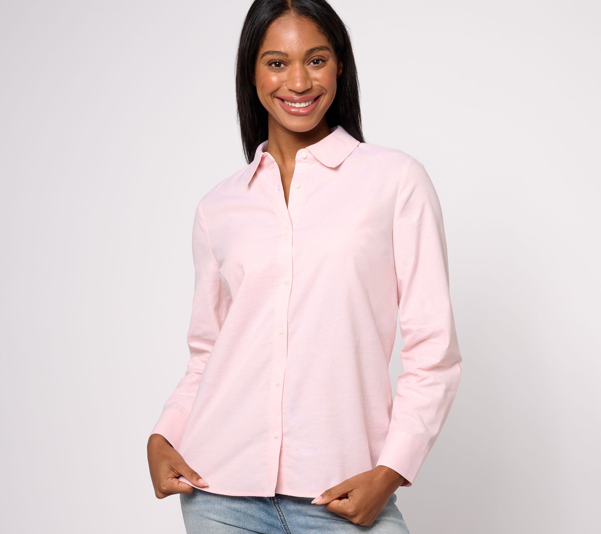 "As Is" Denim & Co. Heritage Oxford Button Down Shirt