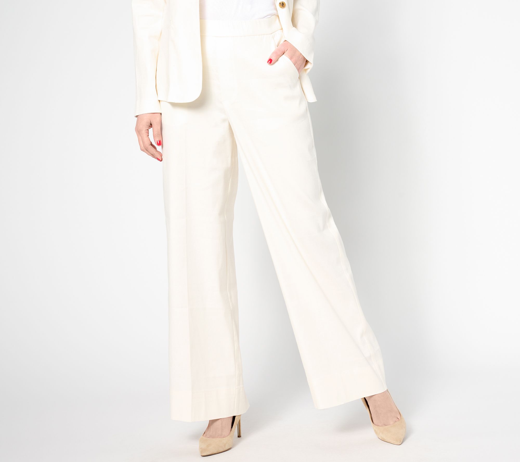 "As Is" Studio Park x Leah Williams Reg Elevated_Linen Wide Leg Pant
