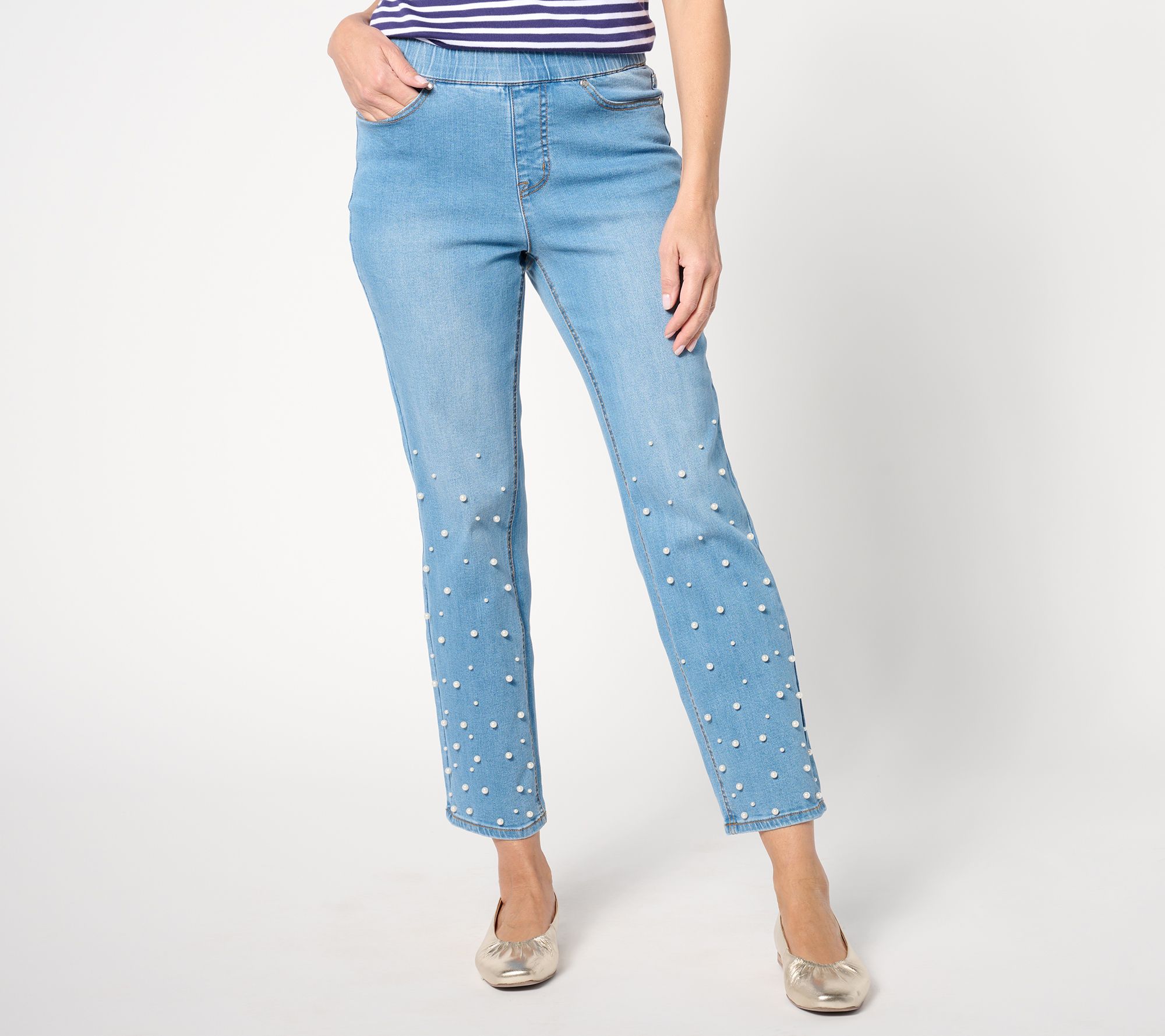 "As Is" Isaac Mizrahi Live! Petite True Denim Straight Ankle Jeans