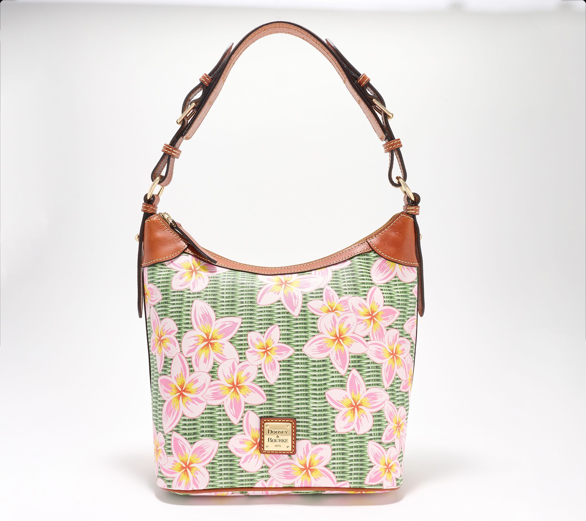 As Is Dooney Bourke Coated Cotton Plumeria Hobo Sac QVC