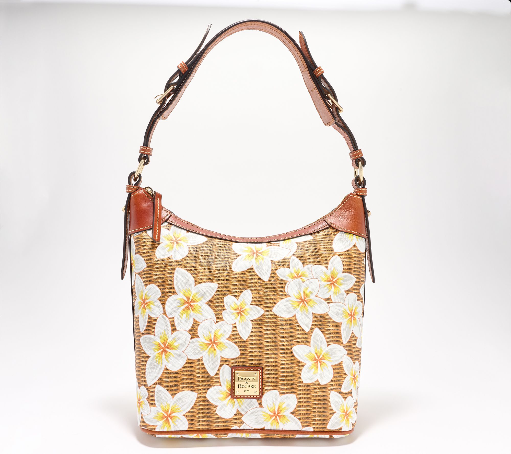 "As Is" Dooney & Bourke Coated Cotton Plumeria Hobo Sac