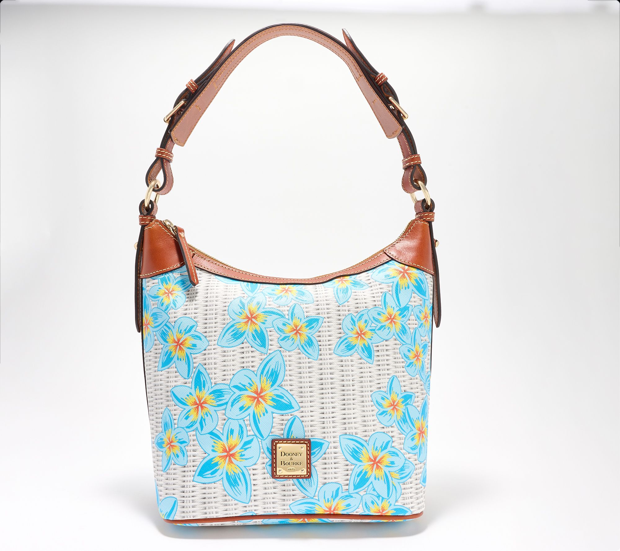 "As Is" Dooney & Bourke Coated Cotton Plumeria Hobo Sac