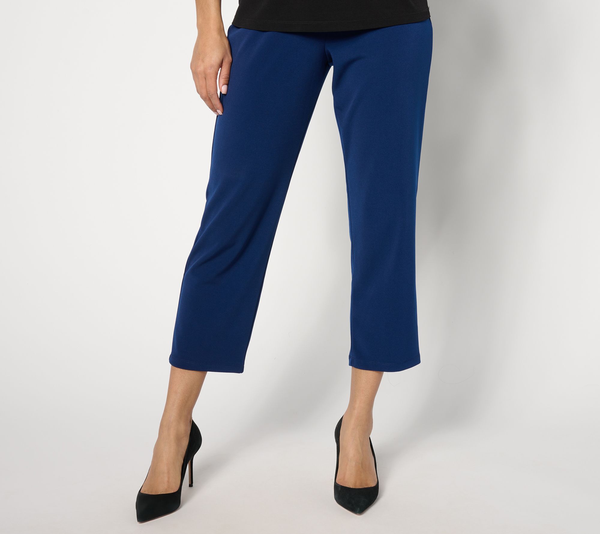 "As Is" Susan Graver Petite LK Fusion Straight Leg Crop Pants