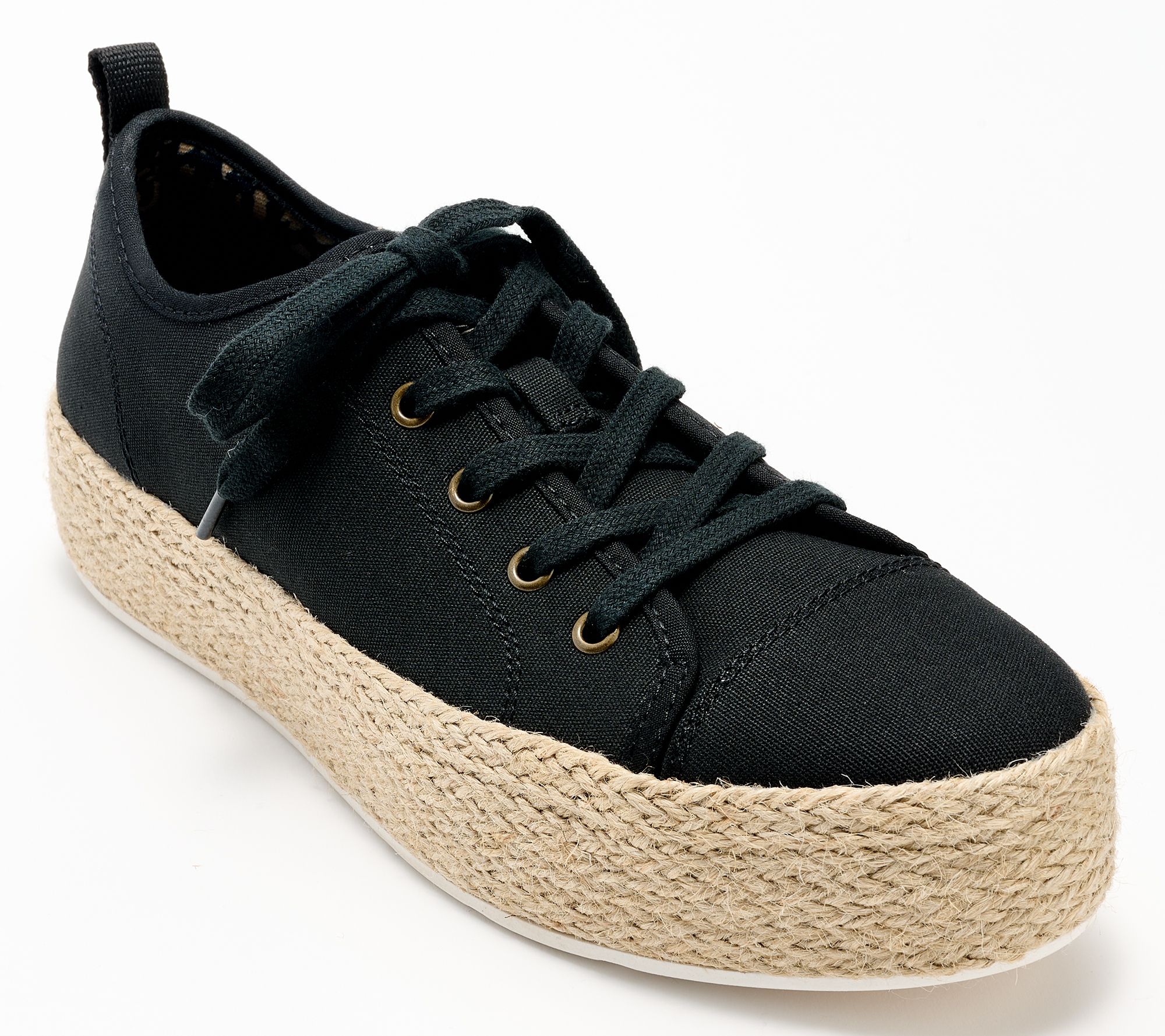"As Is" Skechers Bobs Vegan Sesame Espadrille Lace Up Sneakers