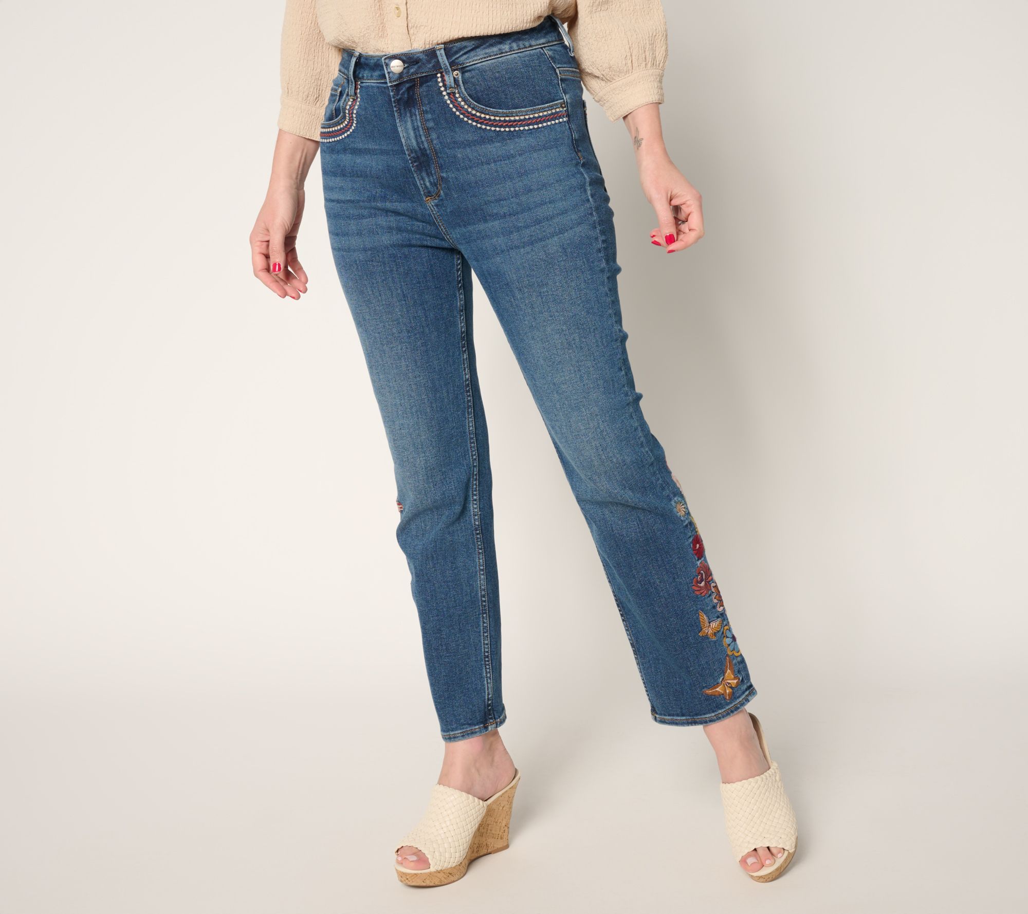 Driftwood Jeans Stella Straight Leg Ankle Jean - Butterfly