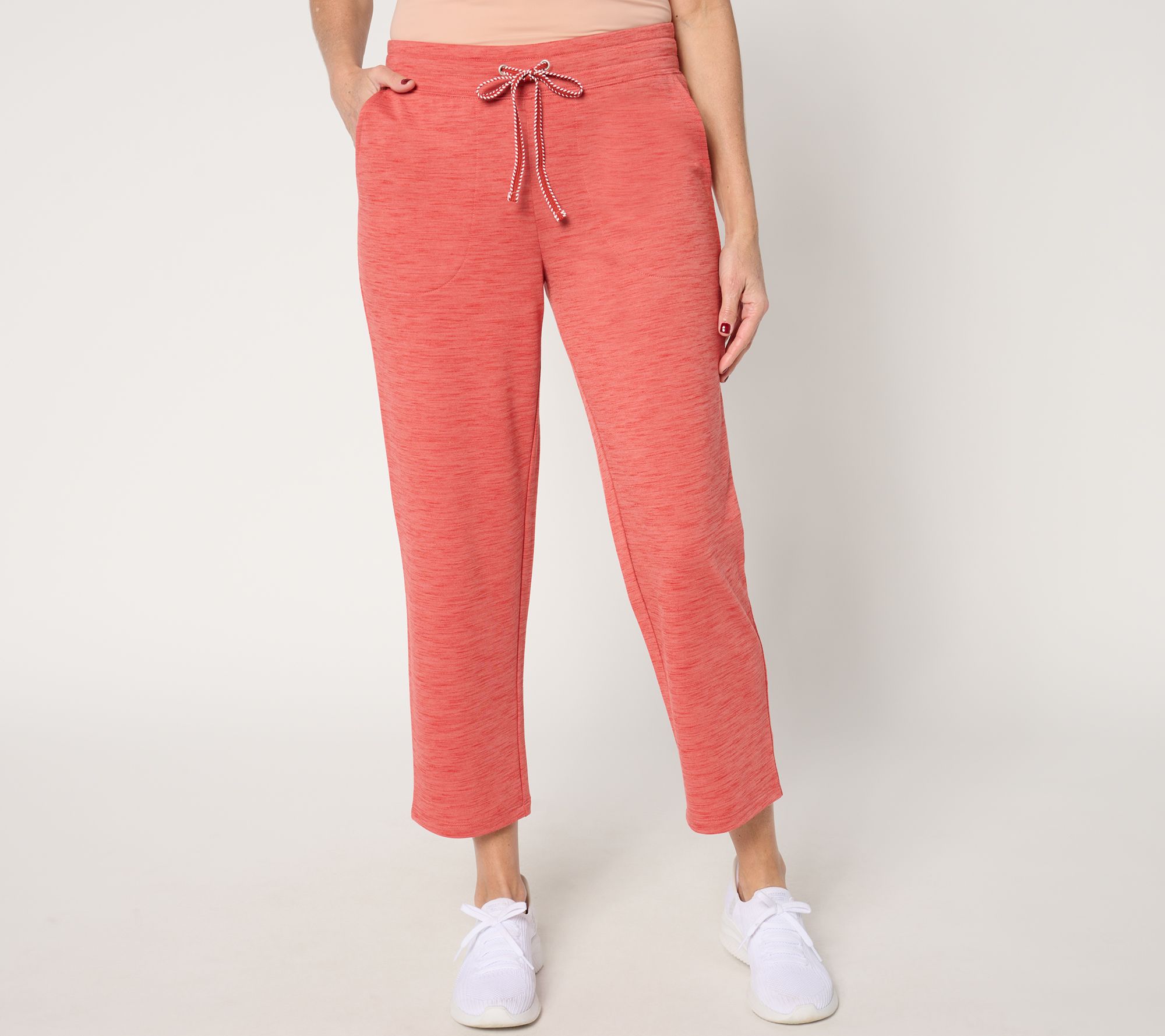 Denim & Co. Active Petite Soft Blend Knit Straight Leg Crop Pant