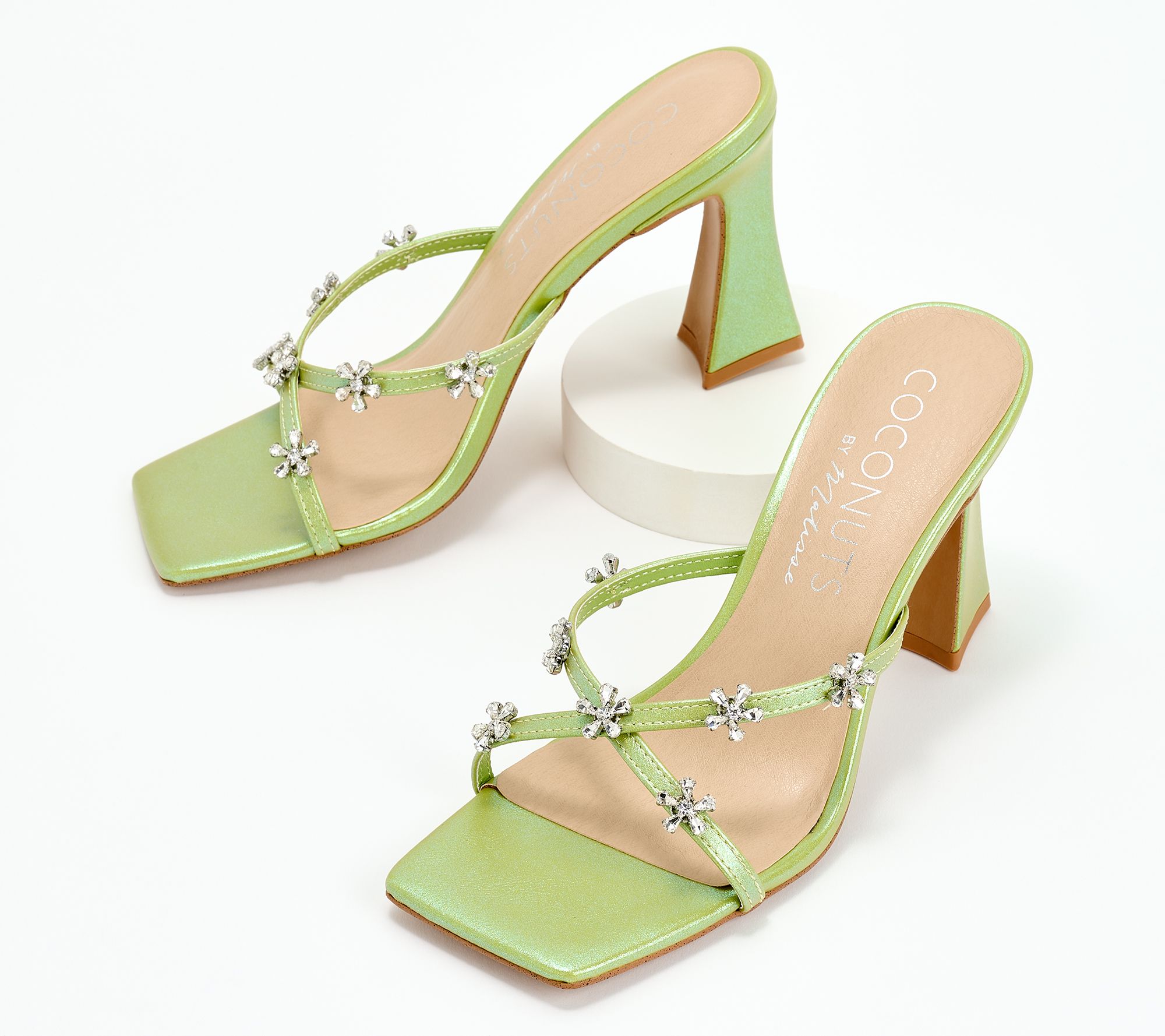 As Is Coconuts by Matisse Embellished Heeled Sandals- Levi