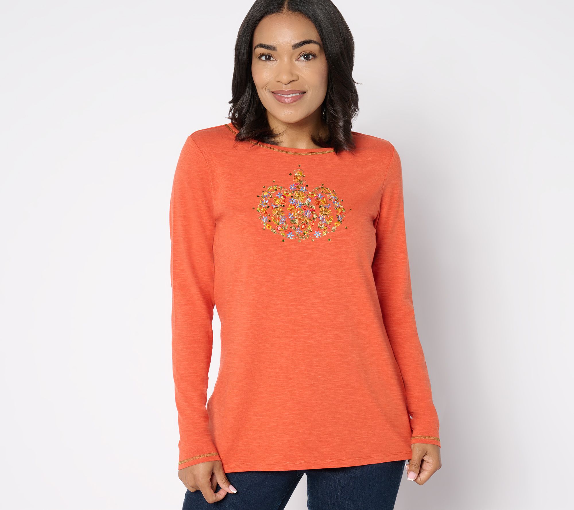 "As Is" Quacker Factory Life is Gourd! Long Sleeve Top