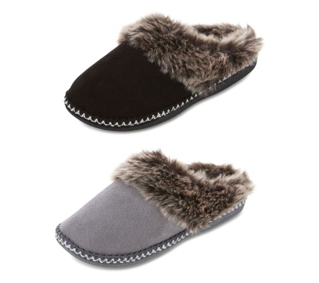 Floopi Selene Faux Suede Aztec Trim Clog  Slipper 2-Pack