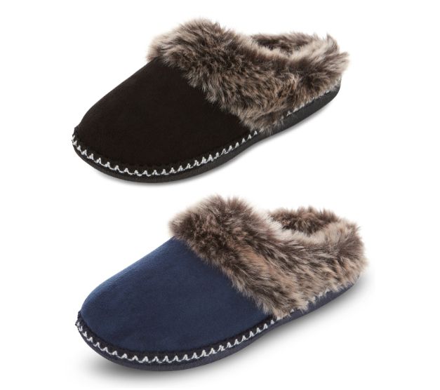 Floopi Selene Faux Suede Aztec Trim Clog  Slipper 2-Pack