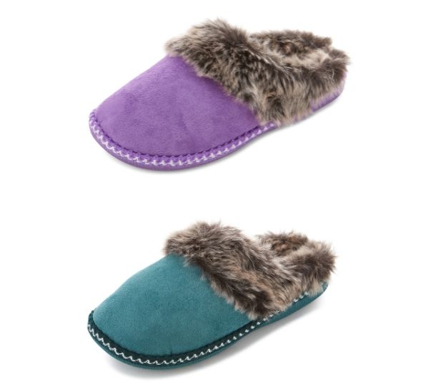 Floopi Selene Faux Suede Aztec Trim Clog  Slipper 2-Pack