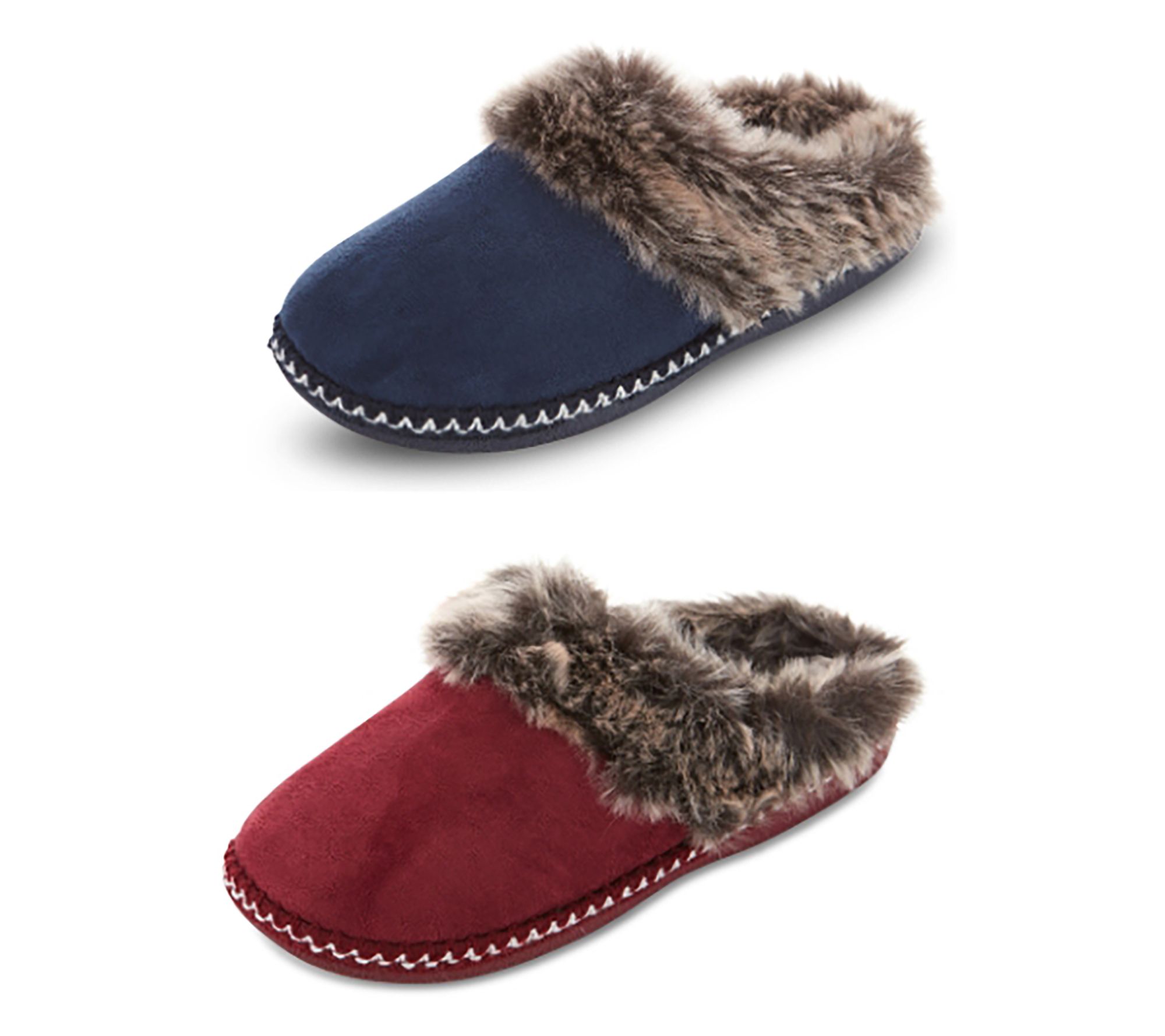 Floopi Selene Faux Suede Aztec Trim Clog  Slipper 2-Pack