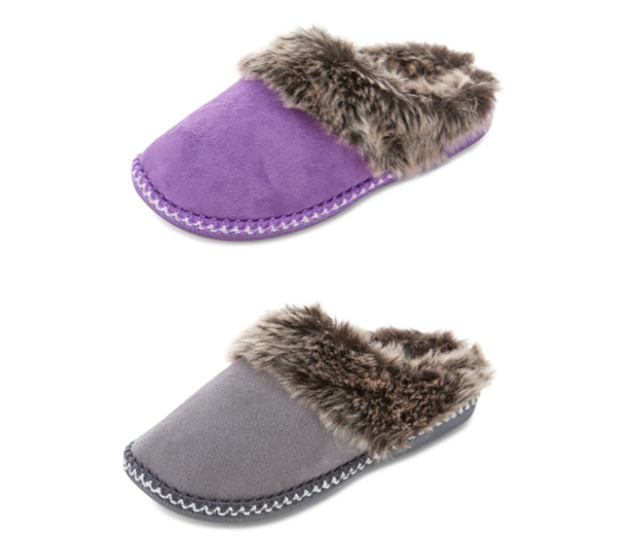 Floopi Selene Faux Suede Aztec Trim Clog  Slipper 2-Pack