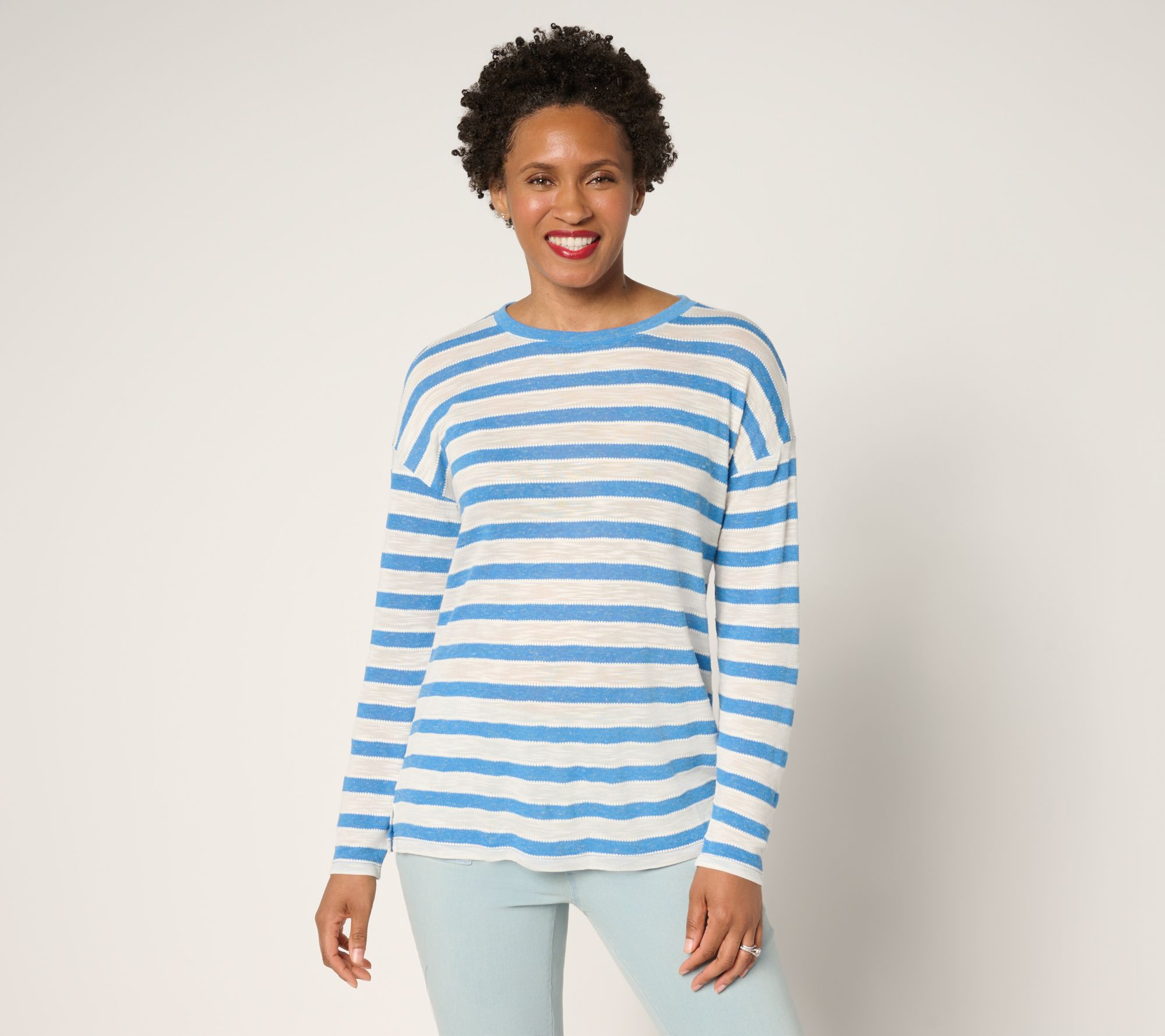 Belle by Kim Gravel Cape Cod Coastal Yachty Striped Top