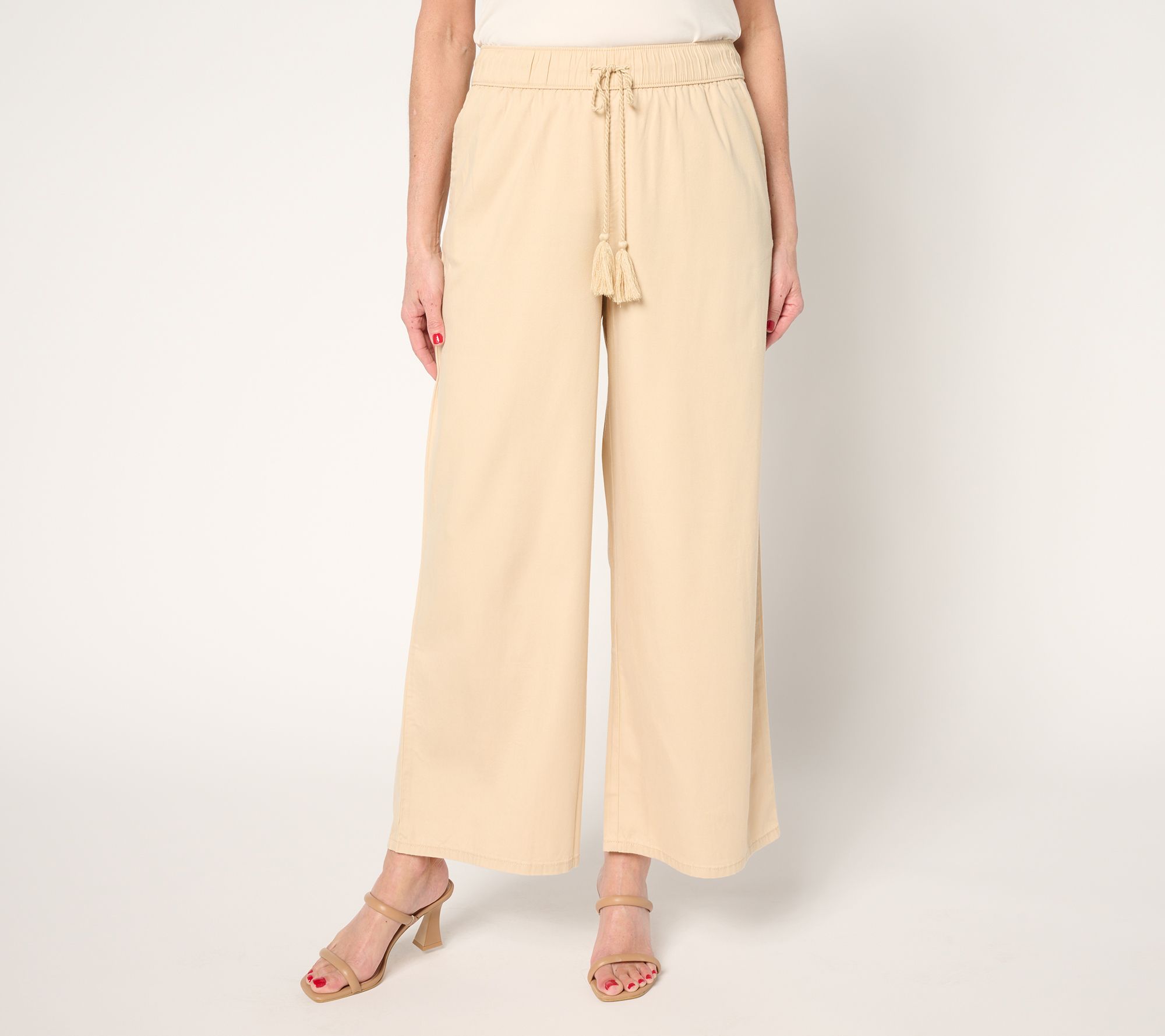 Studio Park x Terri Conn Petite Stretch Lyocell Ankle Pants Sandstone