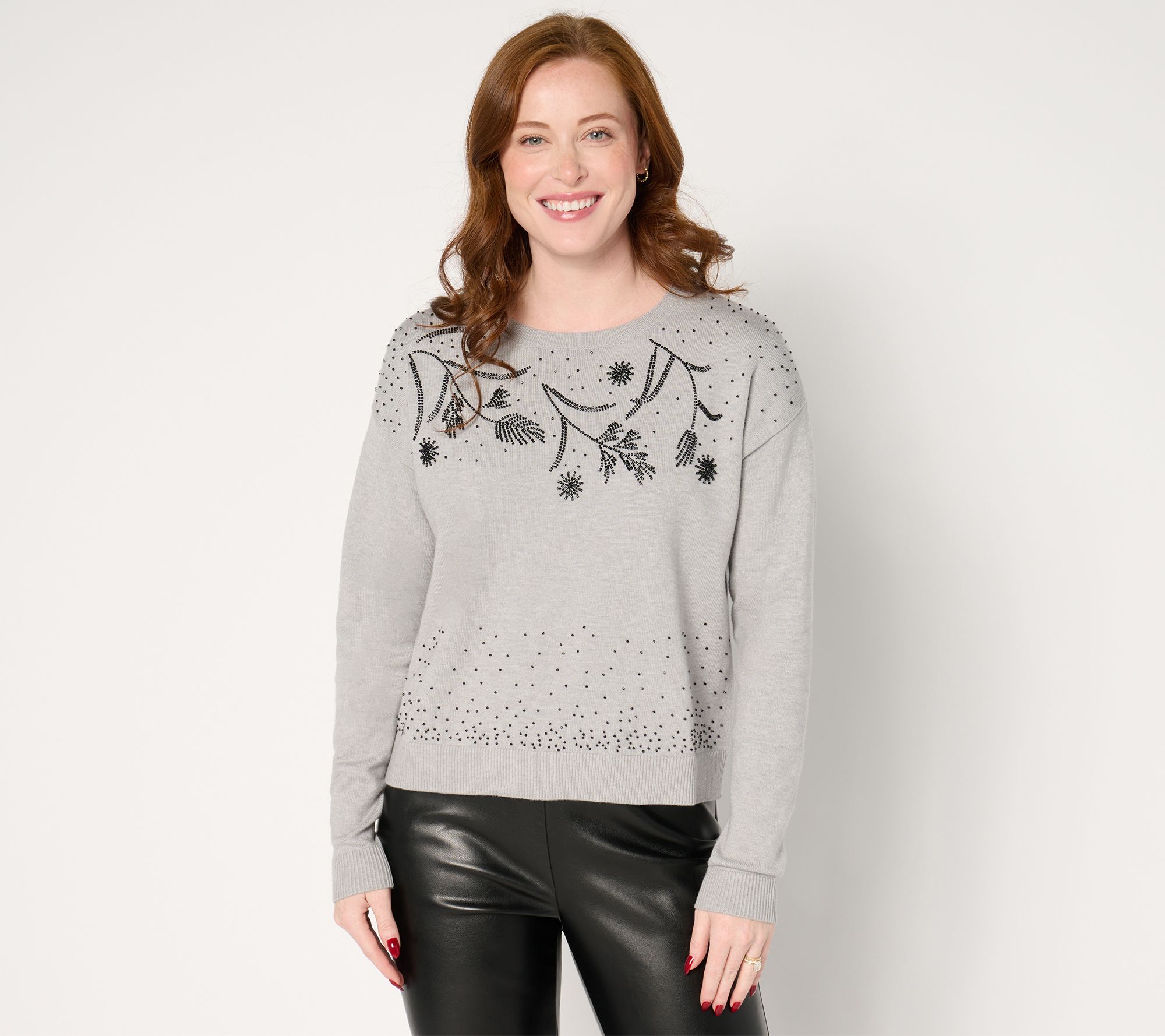 "As Is" by Stacy London Floral Embellished Sweater