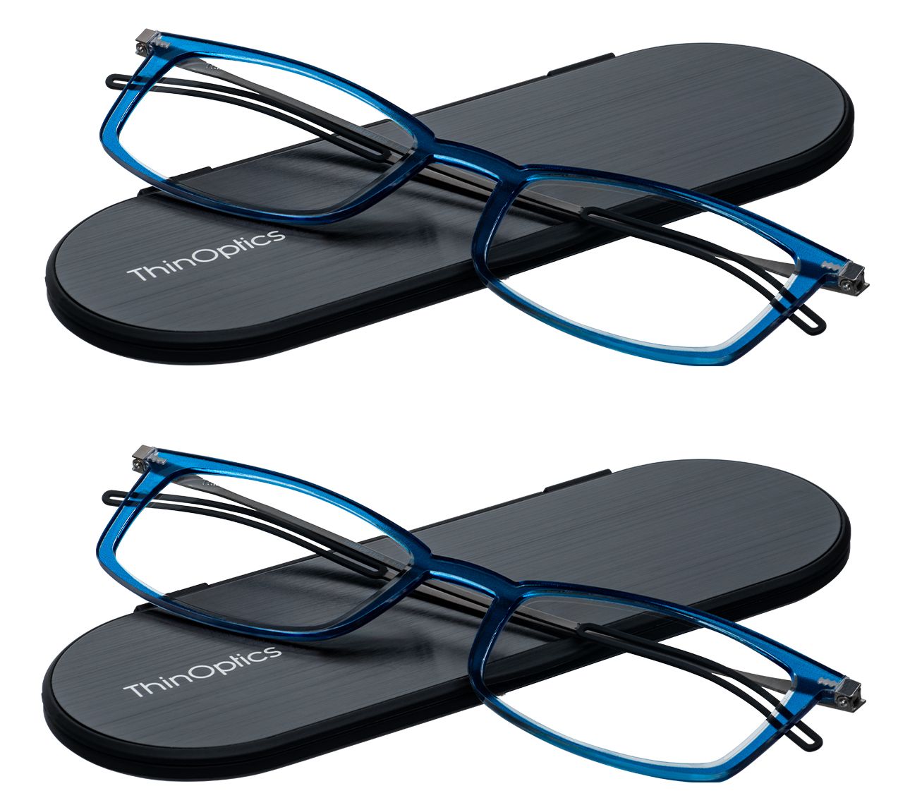 ThinOptics Set of 2 Full Frame Reading Glasses with Slim Cases